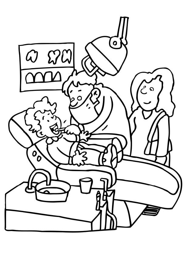 Plansa de colorat cu Dentist 10 2